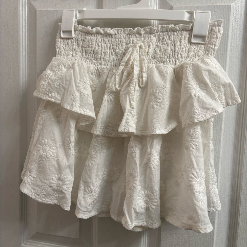 White ruffle skirt
